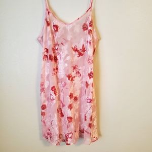 Pink Secret Treasures sheer floral lingerie Size L